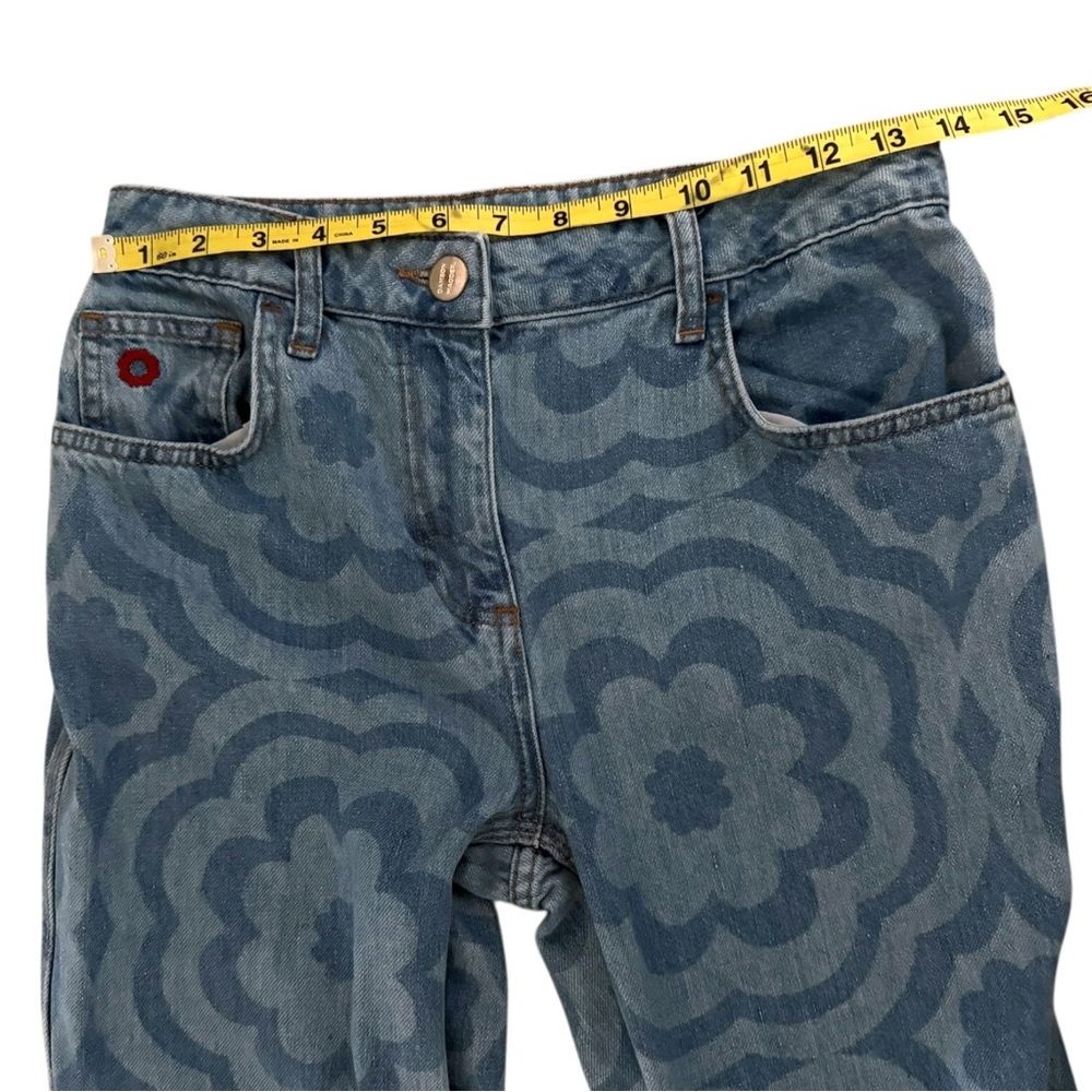 Damson Madder Floral Flower Blue Jeans High Waisted Size 10 UK / 6 US Jean Denim - Picture 7 of 11